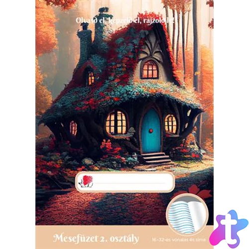 Olvasónapló, tűzött, A5, 32 lap, 2. osztály, ICO "Süni Mesefüzet", kunyhó