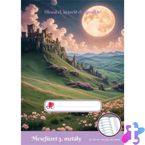 Olvasónapló, tűzött, A5, 32 lap, 3. osztály, ICO "Süni Mesefüzet", kastély