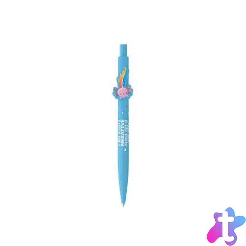 Golyóstoll, 0,8 mm, nyomógombos, kék tolltest, ICO "Axolotl", kék