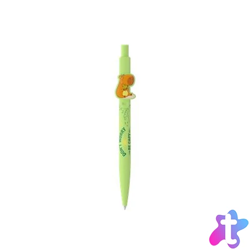 Golyóstoll, 0,8 mm, nyomógombos,  ICO "Capybara", pasztell zöld
