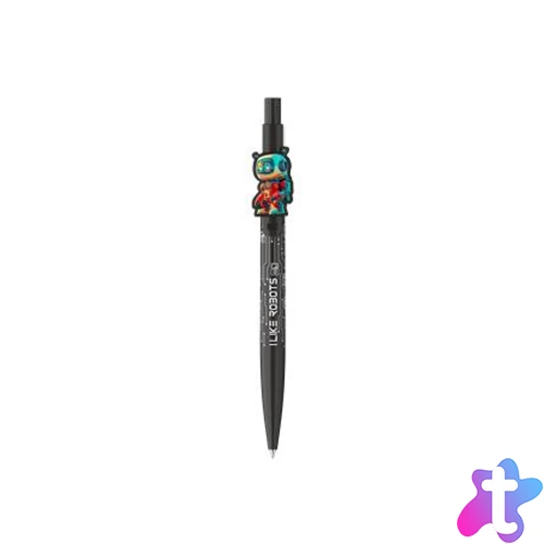 Golyóstoll, 0,8 mm, nyomógombos, ICO "Robot", fekete