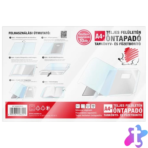Öntapadó füzet- és könyvborító, A4, víztiszta, öntapadó, ICO "Süni"