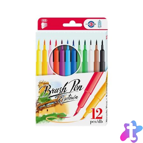 Ecsetirón készlet, ICO "Brush Pen", 12 különböző szín