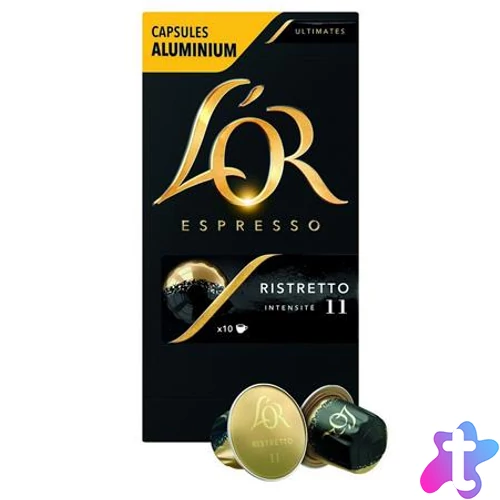 Kávékapszula, Nespresso® kompatibilis, 10 db, JACOBS DOUWE EGBERTS "L`OR Ristretto"