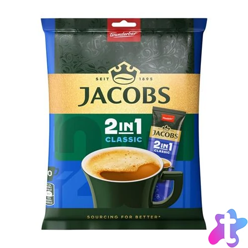 Instant kávé stick, 10x12,4 g, JACOBS "2in1"