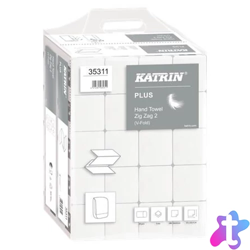 Kéztörlő, Z hajtogatott, 2 rétegű, 200 lap, KATRIN, hófehér