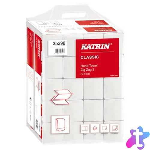 Kéztörlő, Z hajtogatott, 2 rétegű, 200 lap, KATRIN, fehér