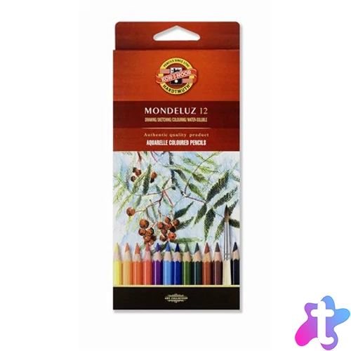 Akvarell ceruza készlet, KOH-I-NOOR "Mondeluz 3716/12" 12 különböző szín