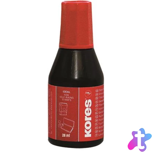 Bélyegzőfesték, 28 ml, KORES, piros