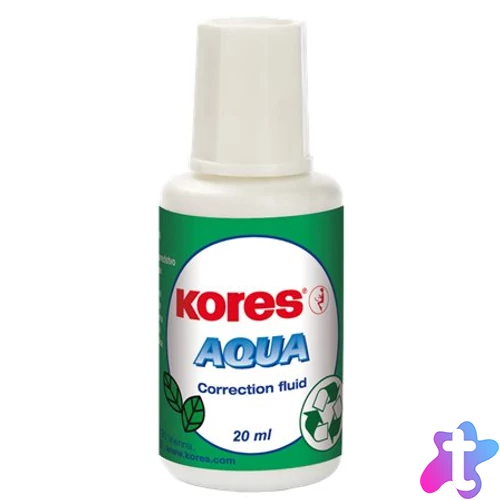 Hibajavító folyadék, vízbázisú, 20 ml, KORES "Aqua"