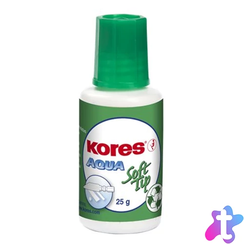 Hibajavító folyadék, vízbázisú, szivacsos, 20 ml, KORES "Aqua Soft Tip"