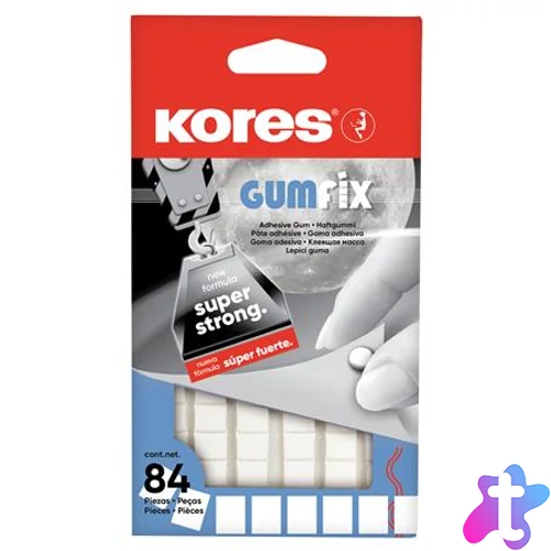 Gyurmaragasztó, 84 kocka/csomag, KORES "Gumfix"