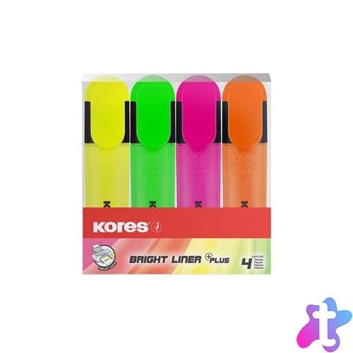 Szövegkiemelő készlet, 0,5-5 mm, KORES, 4 különböző szín