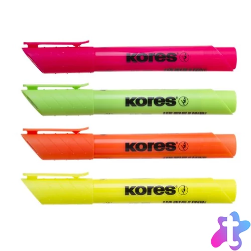Szövegkiemelő készlet, 0,5-5 mm, KORES "High Liner Plus", 4 különböző szín
