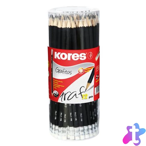 Grafitceruza radírral, HB, hatszögletű, KORES