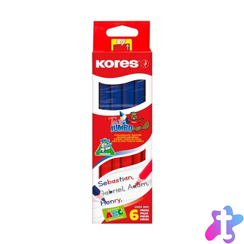 Postairón, háromszögletű, KORES "Twin Jumbo", piros-kék