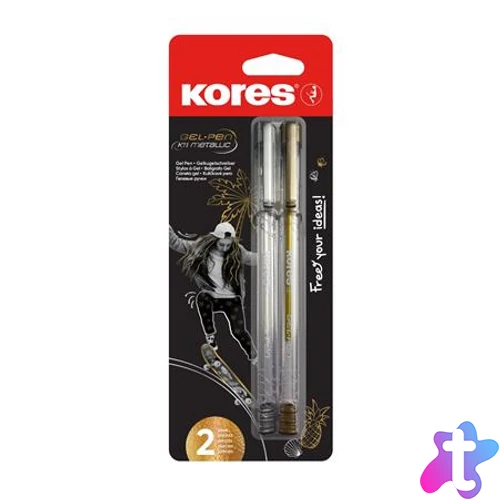 Zseléstoll készlet, 1,0 mm, kupakos, háromszögletű, KORES "K11", arany/ezüst