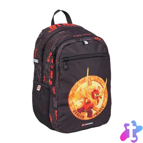 Hátizsák, dupla rekeszes, LEGO "Ninjago Dragon Energy", fekete-mintás