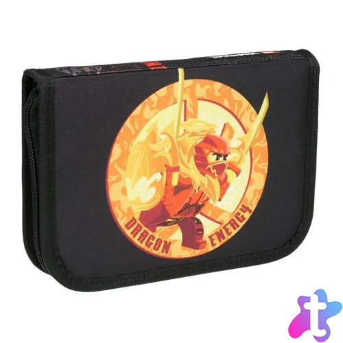 Tolltartó, klapnis, cipzáras, töltött, LEGO "Ninjago Dragon Energy", fekete-mintás