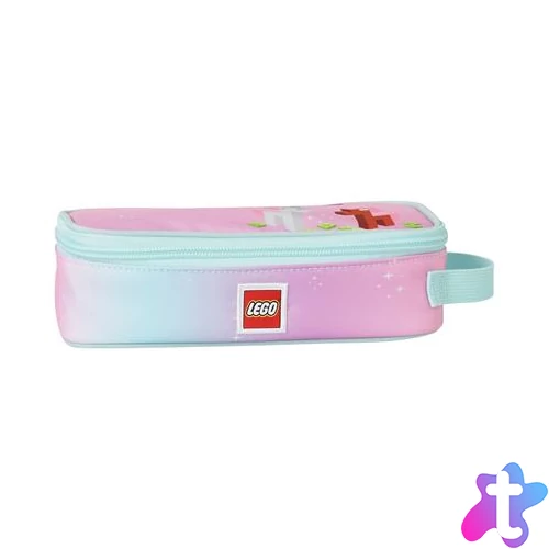 Tolltartó, szögletes, cipzáras, LEGO "Iconic Sparkle", rózsaszín-mintás