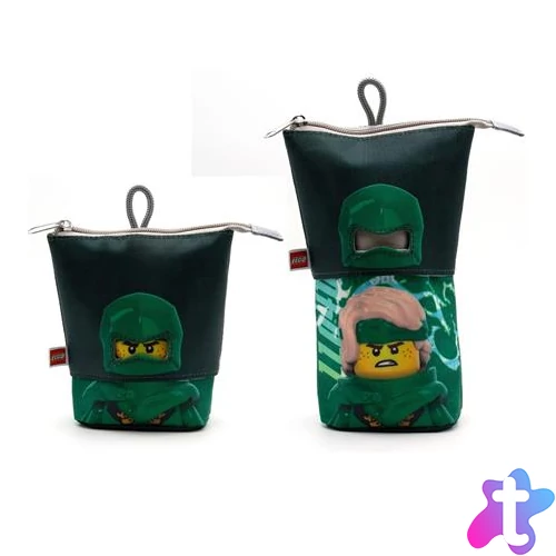 Tolltartó, cipzáras, pop-up, LEGO "Ninjago Lloyd", fekete-zöld-mintás