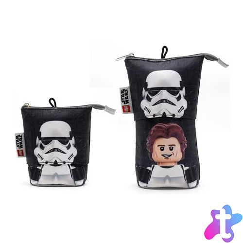 Tolltartó, cipzáras, pop-up, LEGO "Star Wars Stormtrooper/Han Solo", fekete-mintás