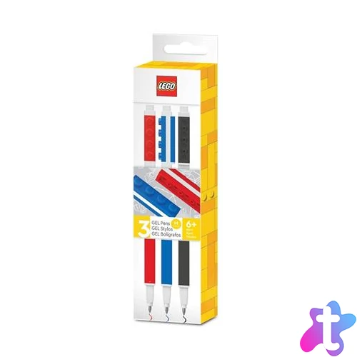 Zseléstoll készlet, 0,7 mm, kupakos, LEGO, 3 különböző szín