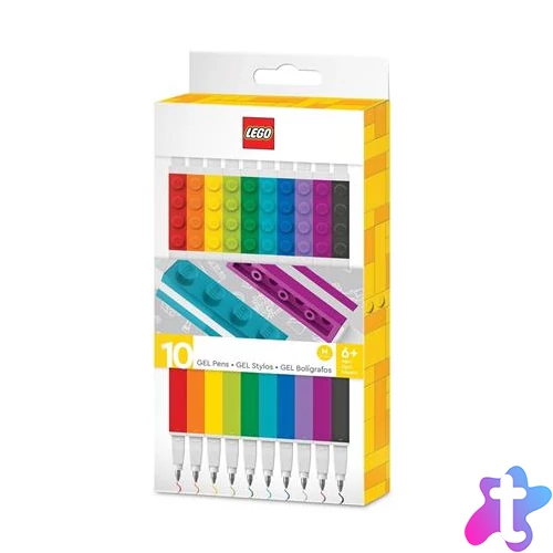 Zseléstoll készlet, 0,7 mm, kupakos, LEGO, 10 különböző szín