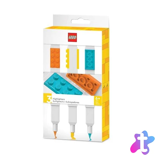Szövegkiemelő készlet, kétvégű, LEGO, 3 különböző szín