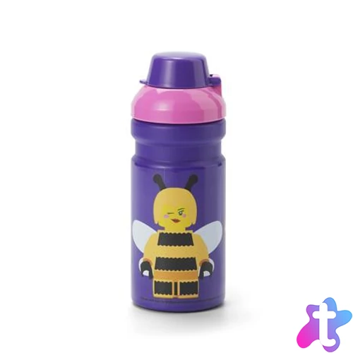 Kulacs, 390 ml, LEGO "Bee", lila-rózsaszín-mintás