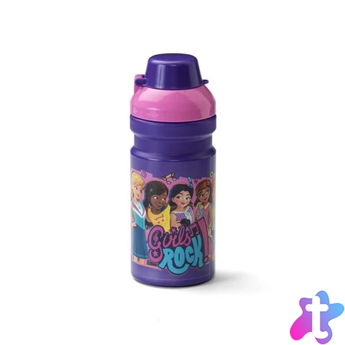 Kulacs, 390 ml, LEGO "Friends", lila-rózsaszín-mintás
