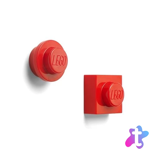Mágnes, 2 különböző forma, LEGO, piros