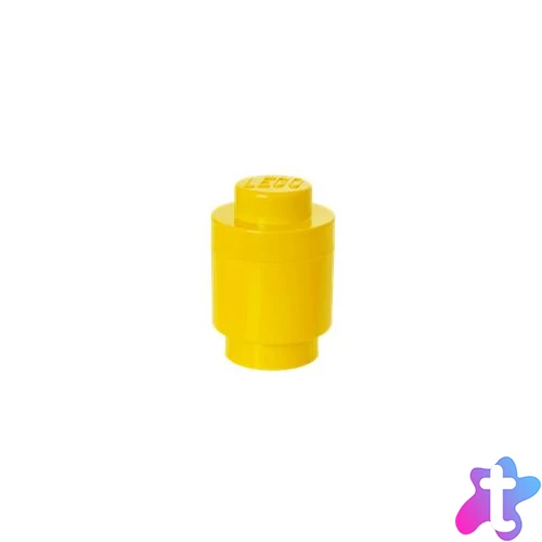 Tárolódoboz, henger, LEGO, sárga