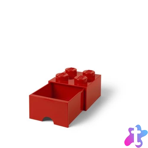 Tárolódoboz, fiókos, LEGO "Brick", piros