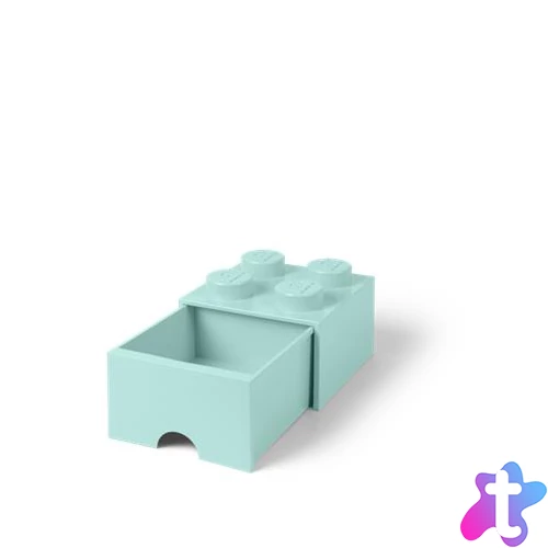 Tárolódoboz, fiókos, LEGO "Brick", vízkék