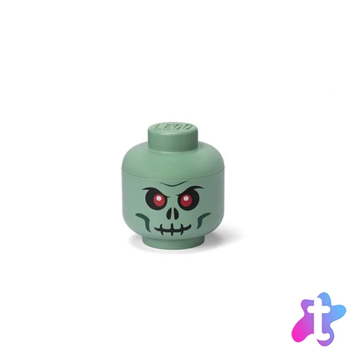 Tárolódoboz, fej, kicsi, LEGO, Green Skeleton