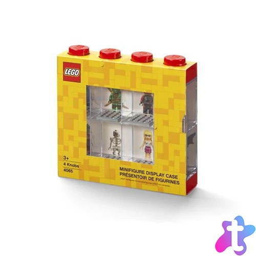 Gyűjtődoboz, minifiguráknak, 8 rekesz, LEGO, piros