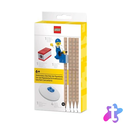 Grafitceruza szett, HB, hegyezővel, radírral, mini figurával, LEGO