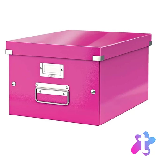 Doboz, A4 méret, LEITZ "Click&Store", rózsaszín