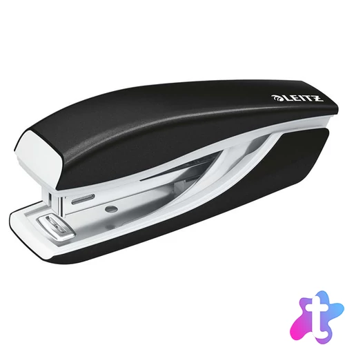 Tűzőgép, mini, No. 10, 10 lap, fém, LEITZ"Nexxt Wow", fekete