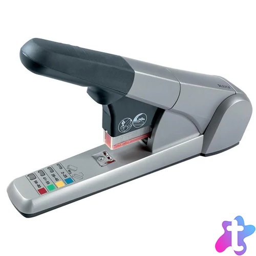 Tűzőgép, nagyteljesítményű, 80 lap, LEITZ "5551", ezüst