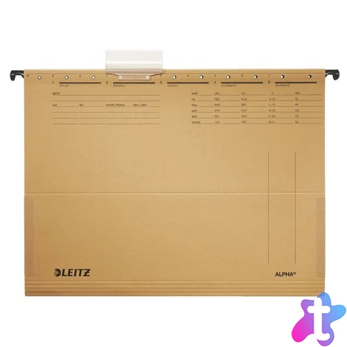 Függőmappa, oldalvédelemmel, karton, A4, LEITZ "Alpha", natúr