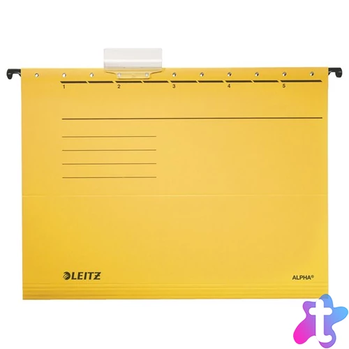 Függőmappa, karton, A4, LEITZ "Alpha Standard", sárga