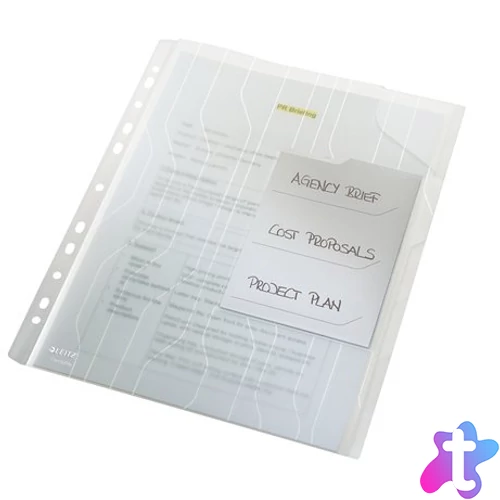 Rendszerező genotherm, lefűzhető, A4, 200 mikron, narancsos felület, LEITZ "CombiFile", áttetsző