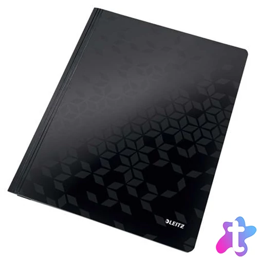 Gyorsfűző, laminált karton, A4, LEITZ "Wow", fekete