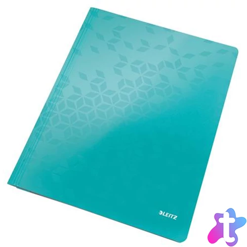 Gyorsfűző, laminált karton, A4, LEITZ "Wow", jégkék