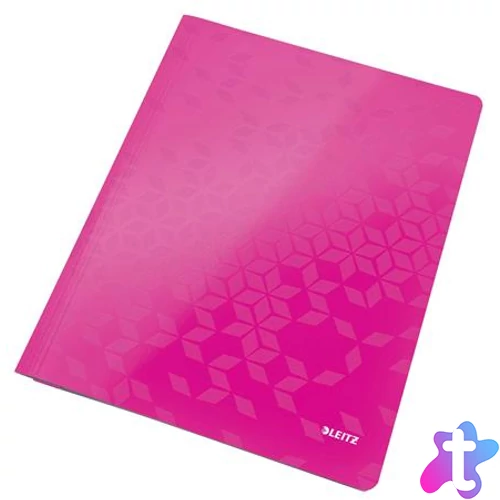 Gyorsfűző, laminált karton, A4, LEITZ "Wow", rózsaszín