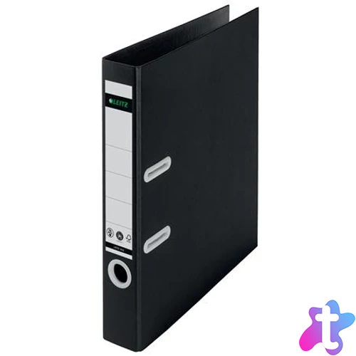 Iratrendező, 50 mm, A4, karton, újrahasznosított, LEITZ "180 Recycle", fekete