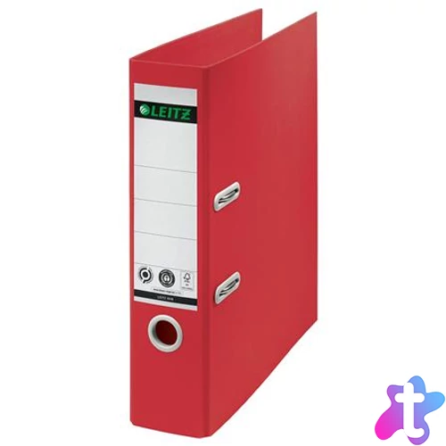 Iratrendező, 80 mm, A4, karton, újrahasznosított, LEITZ "180 Recycle", piros