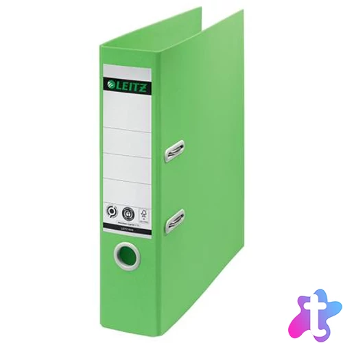 Iratrendező, 80 mm, A4, karton, újrahasznosított, LEITZ "180 Recycle", zöld